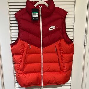 Nike Red and Orange Puffer Vest